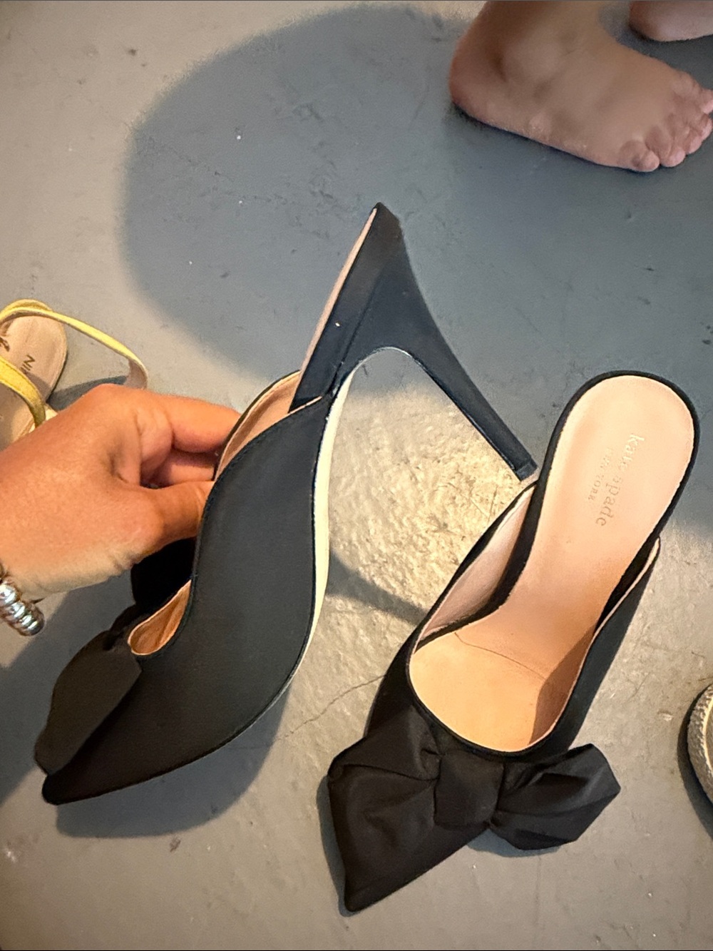 kate spade Black Bow Pointed-Toe Slip-On Mules - Picture 8 of 12
